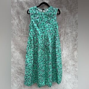 Marni Green Floral Sleeveless Midi Dress – 38 IT